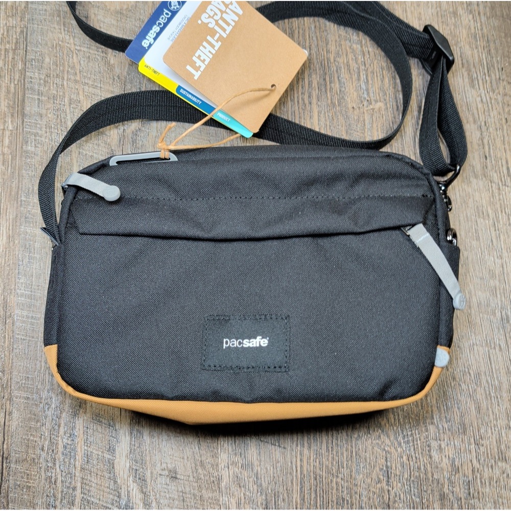 Pacsafe Go Anti-Theft Crossbody Bag with Strap 2.5 Litre Jet Black NWT - Picture 2 of 13